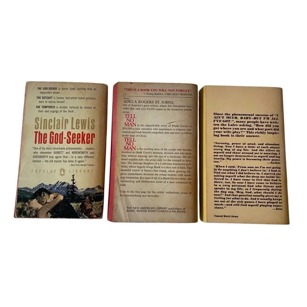 Lot of 3 The God Seeker Tell No Man Paperback Books Religious